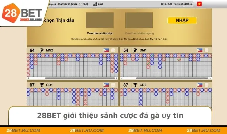 28BET giới thiệu sảnh cược đá gà uy tín