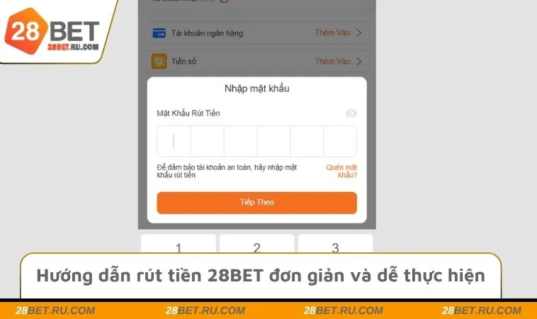 Hướng dẫn rút tiền 28BET đơn giản và dễ thực hiện