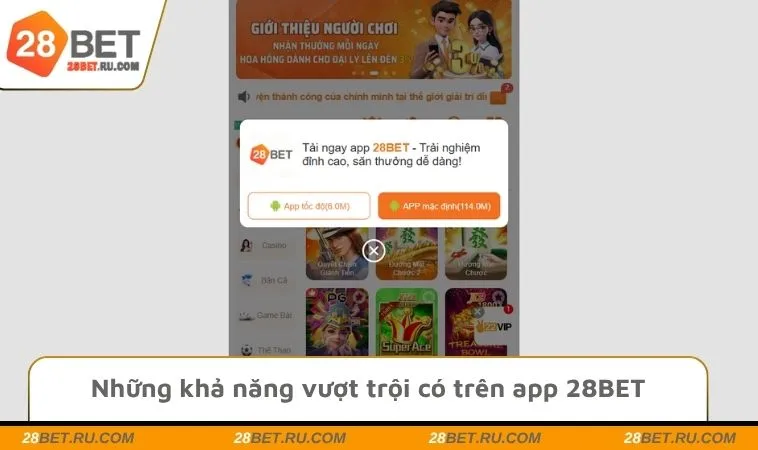 Những khả năng vượt trội có trên app 28BET